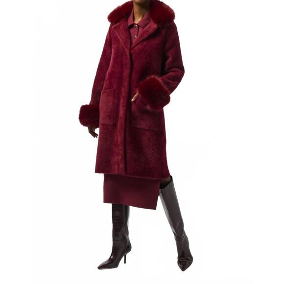 JOSEPH RIBKOFF Jackets & Blazers - NEW JOSEPH RIBKOFF women's sweater relaxed coat in merlot